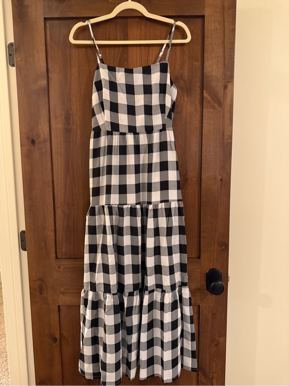 Petal & Pup Black and White Gingham Tiered Maxi Dress - Women